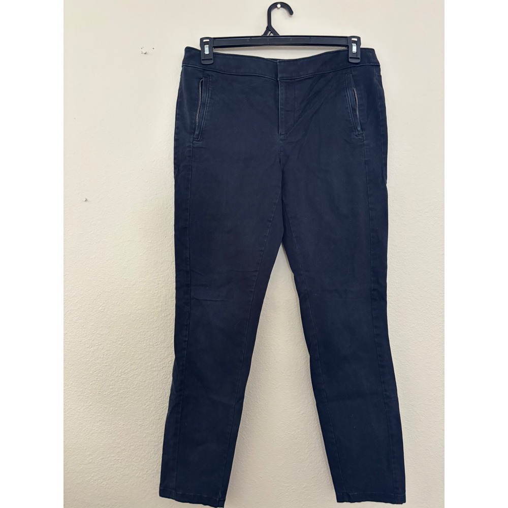LOFT Marisa Fit Navy Blue Skinny Pants Womens 10T Tall Zip PocketsA1002